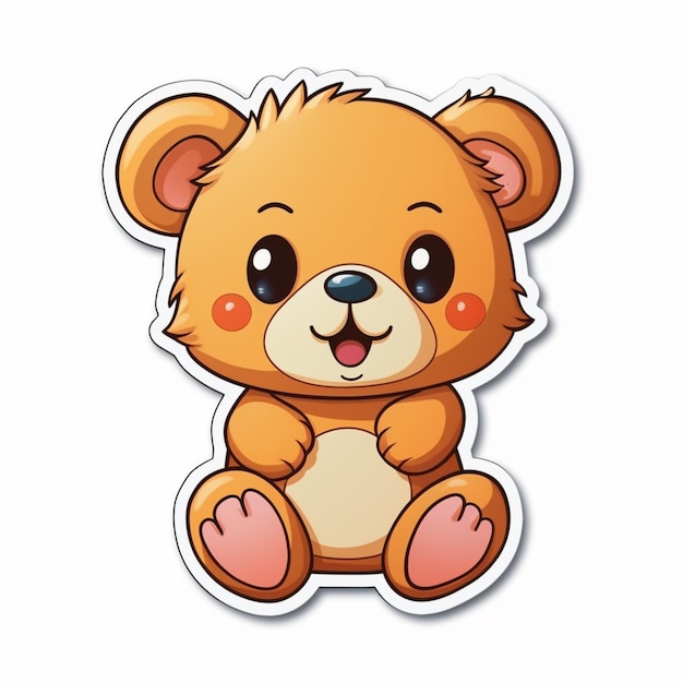 A cartoon bear with a white background.