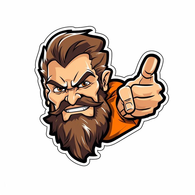 cartoon bearded man with a beard giving a thumbs up generative ai