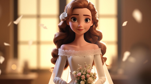 Иллюстрация на мультфильме " Красивая невеста "