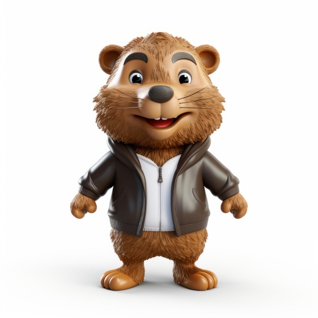 Cartoon Beaver Toy Interactive 3d Render With Tiago Hoisel Style