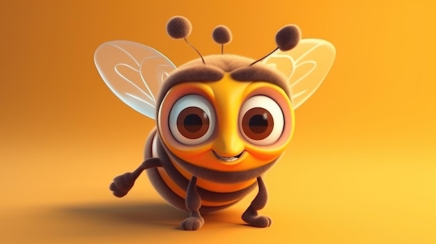 A cartoon bee with big eyes and a big nose