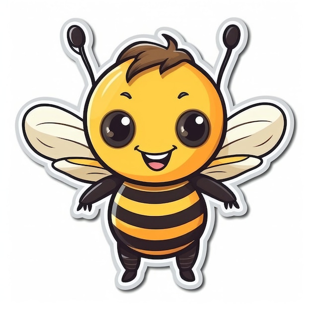 A cartoon bee with a big smile