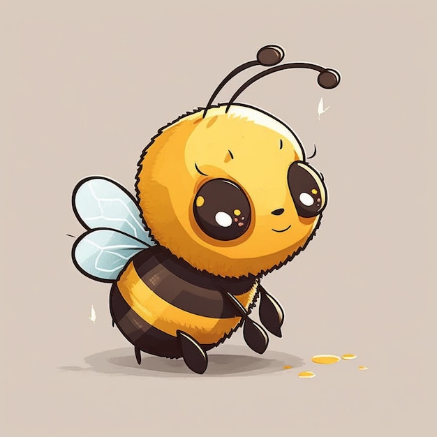 cartoon bee with eyes and a sad look on its face generative ai