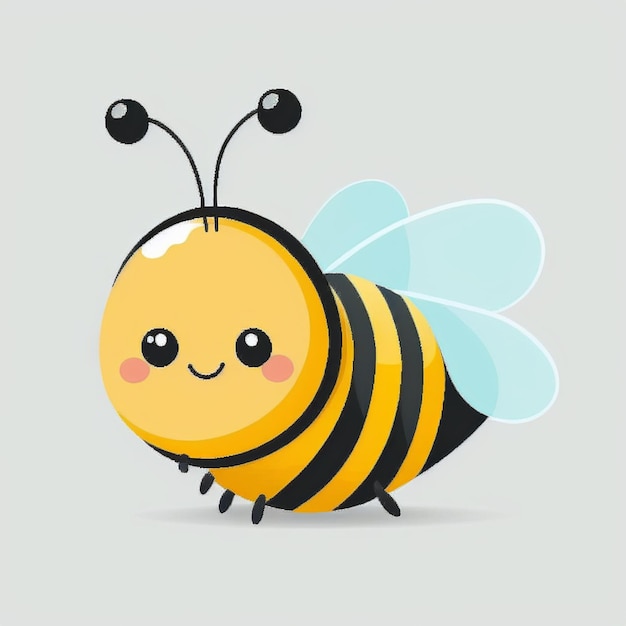 A cartoon bee with a smile on its face generative ai