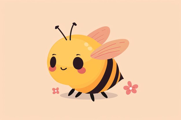 Photo a cartoon of a bee