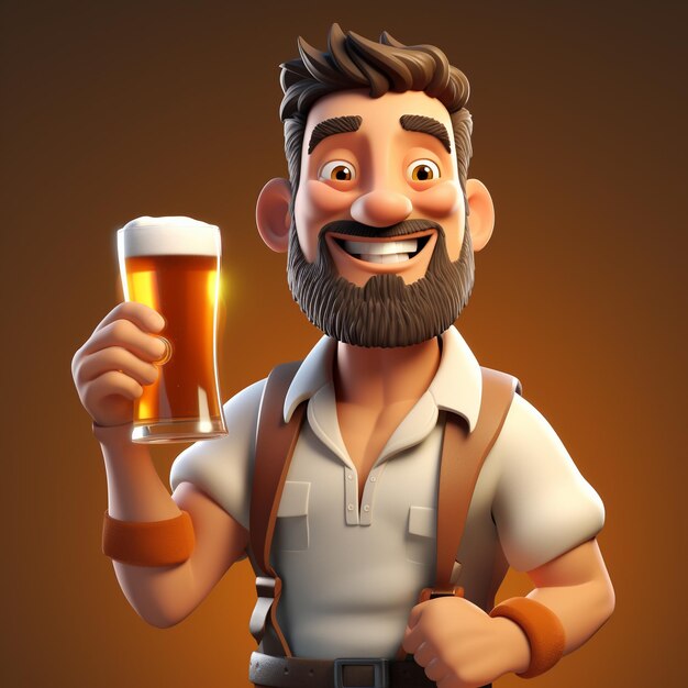 Cartoon beer 3D