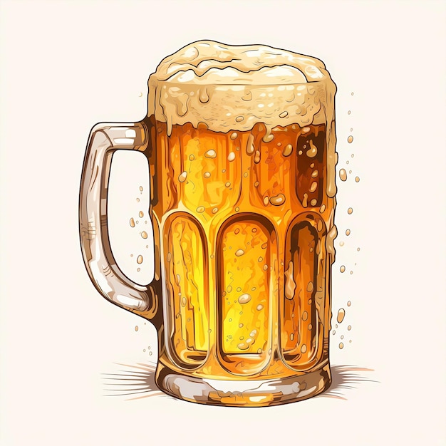 Foto illustrazione di birra a cartoni animati