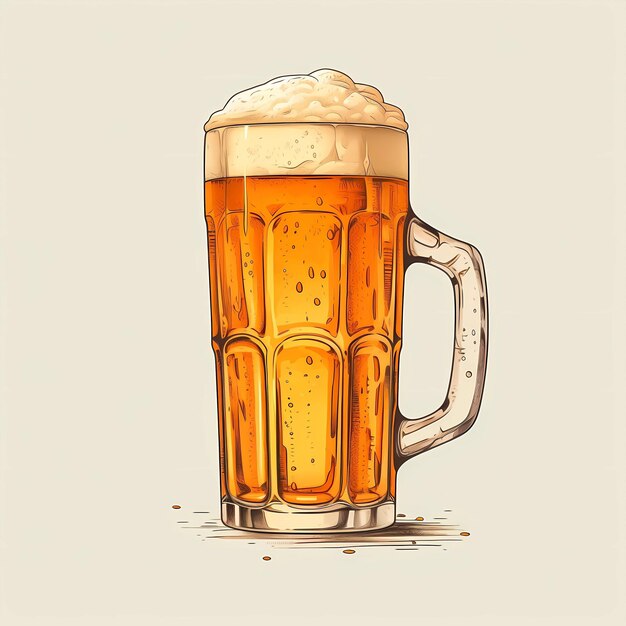 Foto illustrazione di birra a cartoni animati