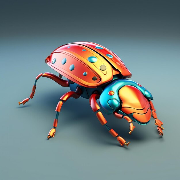 Photo cartoon beetle 3d