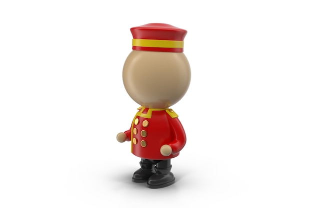 Photo cartoon bellhop character