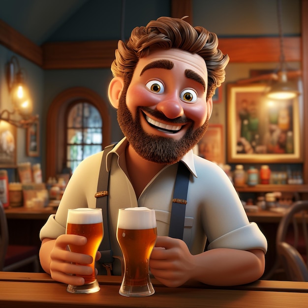 Cartoon bier 3D