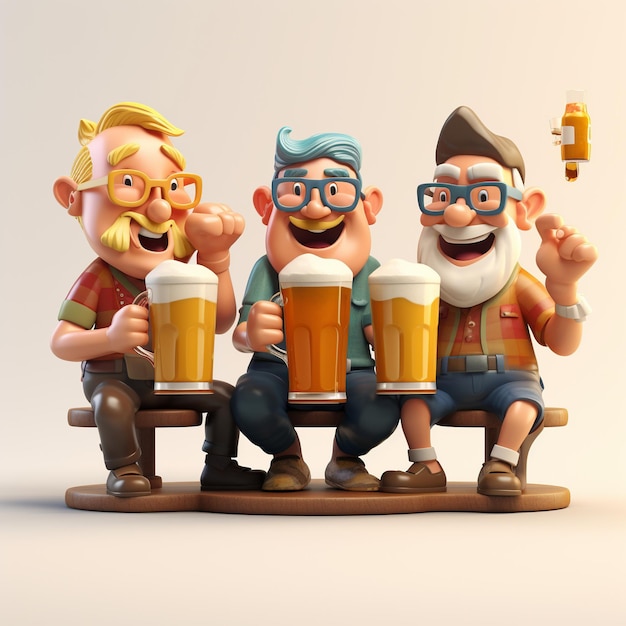 Foto cartoon bier 3d