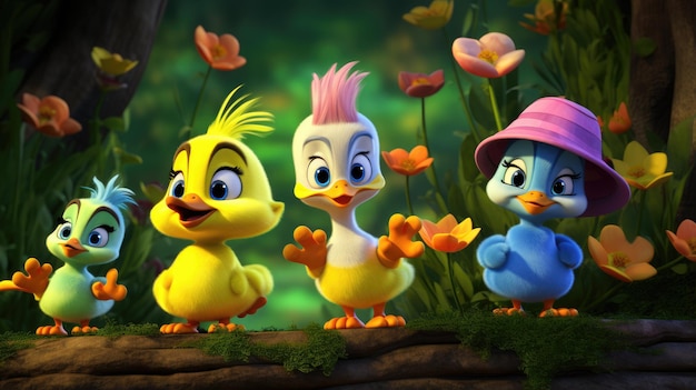 Cartoon bird HD 8K wallpaper Stock Photographic Image