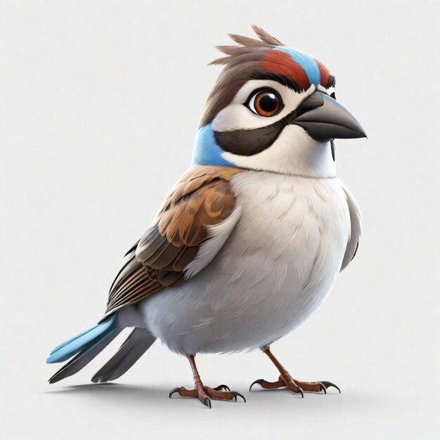 Photo a cartoon bird on a white background