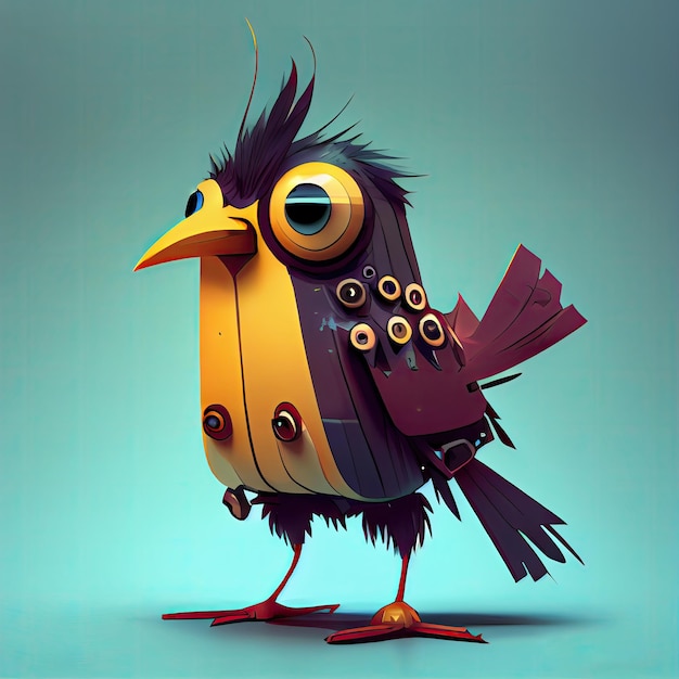 Cartoon bird woodpecker Generative AI