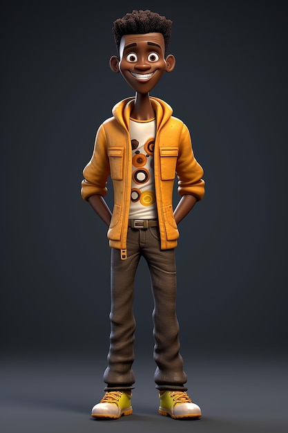 Cartoon black peopl 3d character