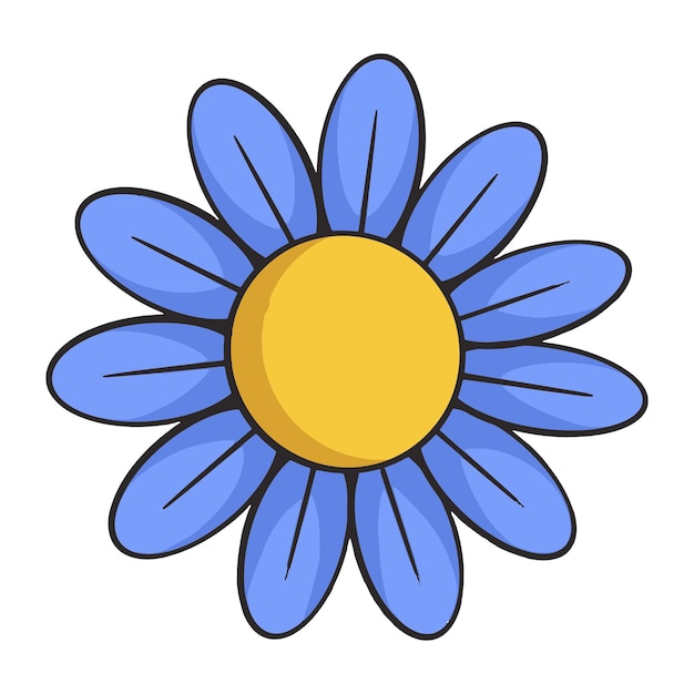 Cartoon bloem png retro illustratie doorzichtige achtergrond