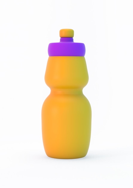 Cartoon Bottle Front Side With White Background