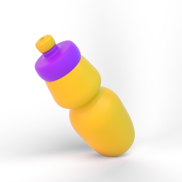 Cartoon Bottle Right Side Isolated In White Background