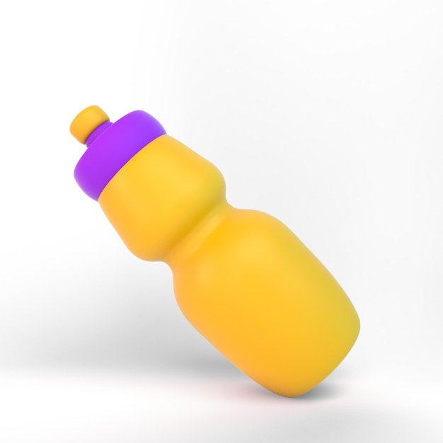 Cartoon Bottle Side View Isolated In White Background