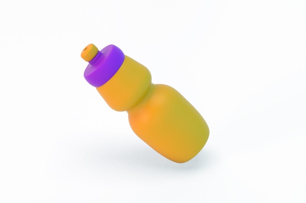 Cartoon Bottle Side View In White Background