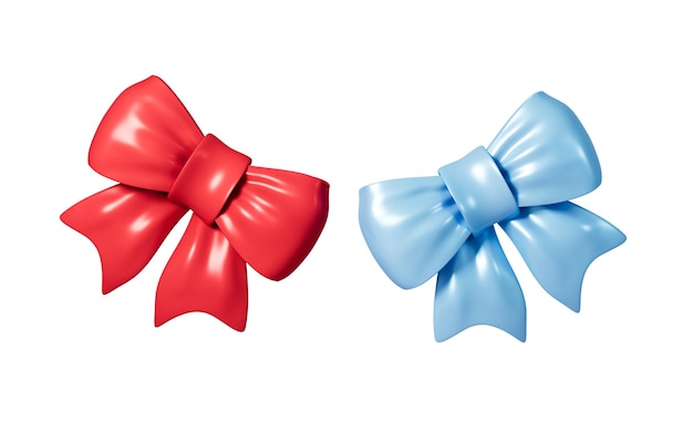 Cartoon bowknot model 3d rendering