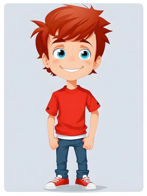 Cartoon Boy 2d Design Image with white background