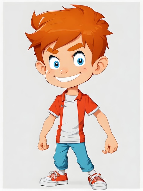 Cartoon Boy 2d Design Image with white background