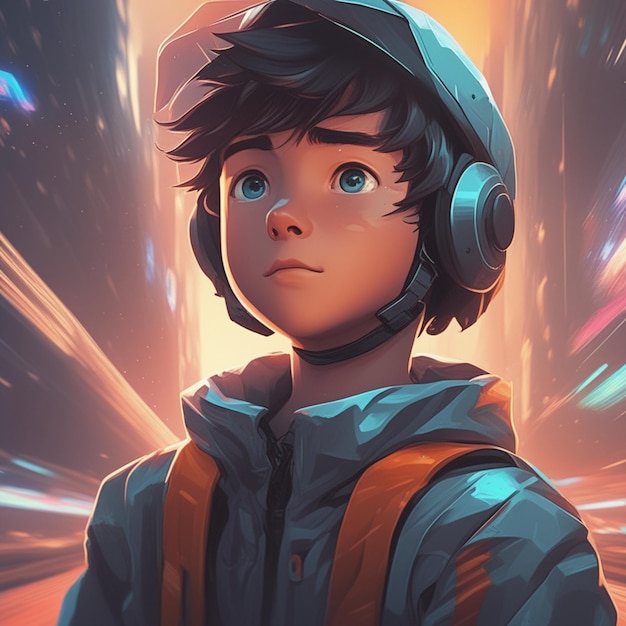cartoon boy avatar anime style wallpaper background illustration