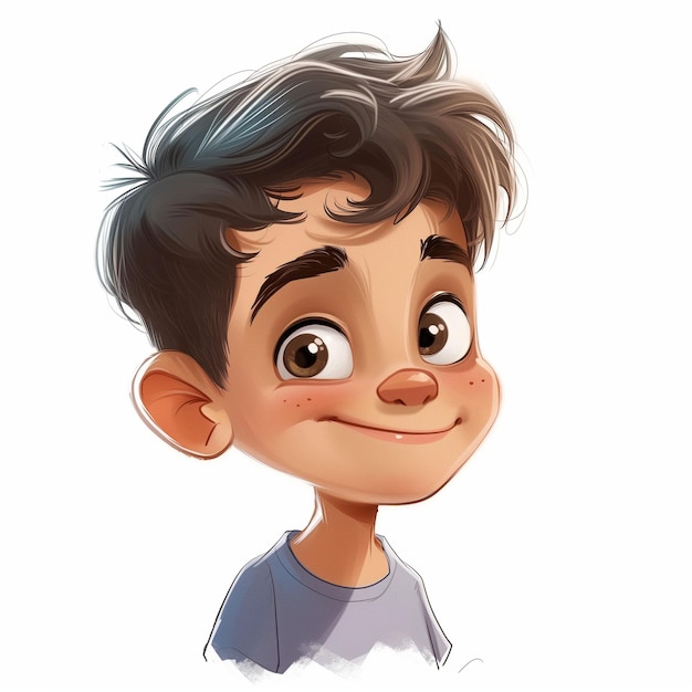 Photo cartoon boy smirking