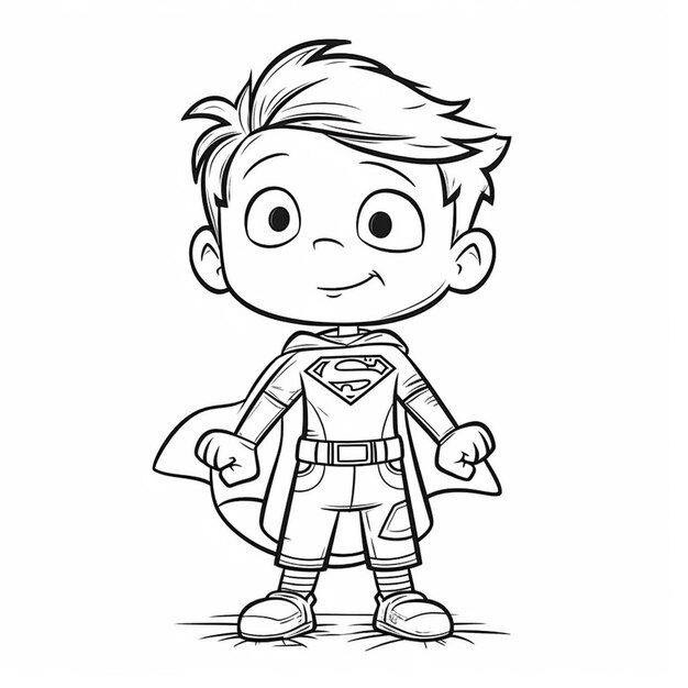 a cartoon boy in a superhero costume with a cape generative ai