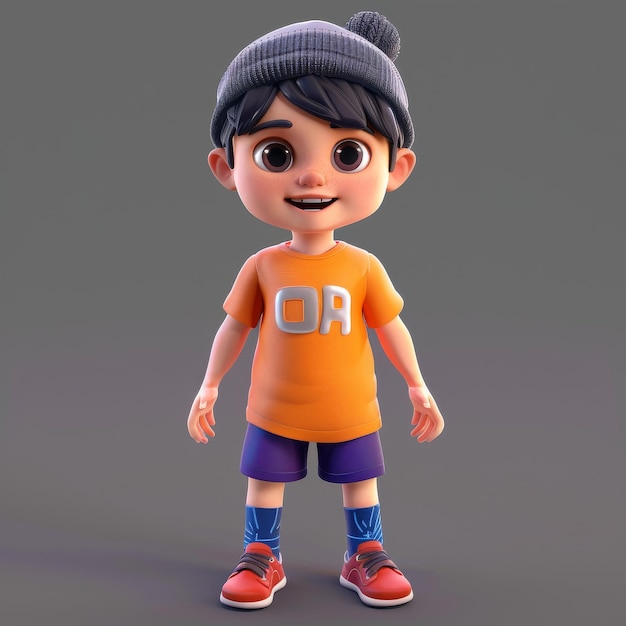 Cartoon Boy Wearing Beanie