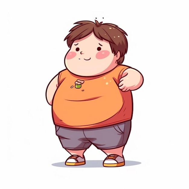 a cartoon boy with a big belly and a big belly generative ai