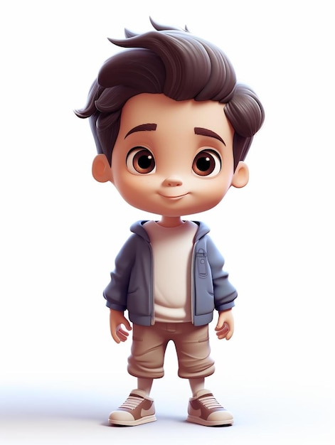 a cartoon of a boy with a jacket on his head