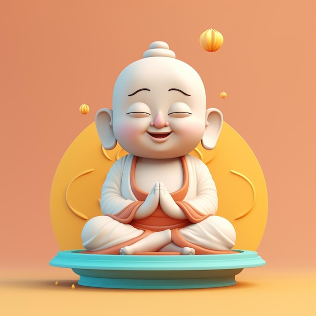 Cartoon buddha 3D