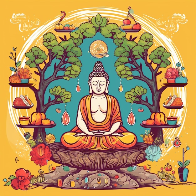 Cartoon buddhas enlightenment