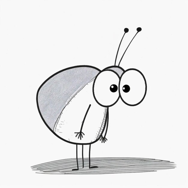 Photo cartoon of a bug with a big eye and a big nose generative ai