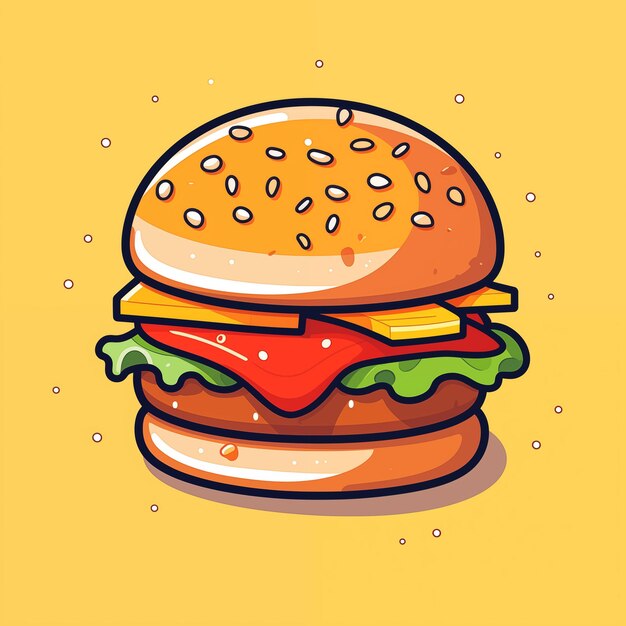 Photo cartoon burger for kids