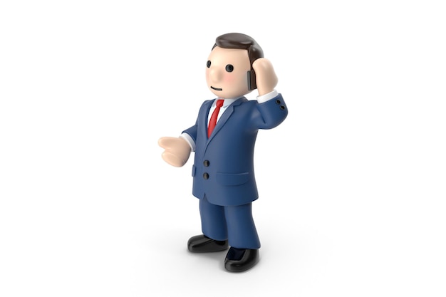 Cartoon Businessman With Phone