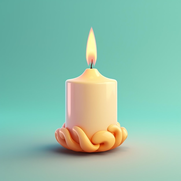 Photo cartoon candle 3d