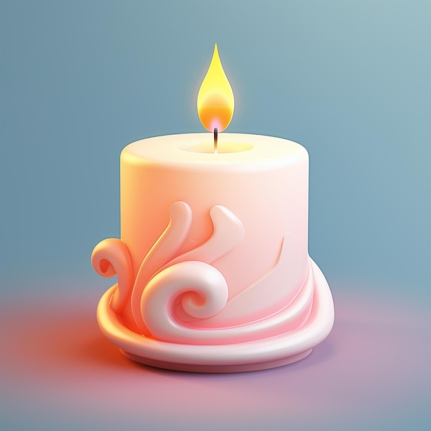 Photo cartoon candle 3d