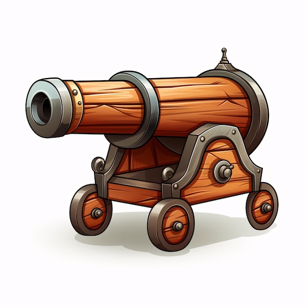 a cartoon of a cannon on wheels