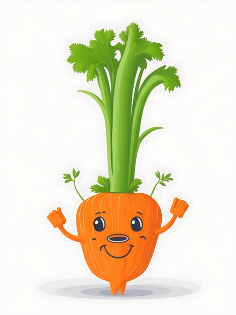 Photo cartoon carrot with a happy face