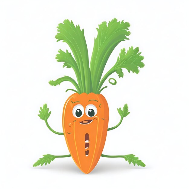 Photo cartoon carrot with a happy face