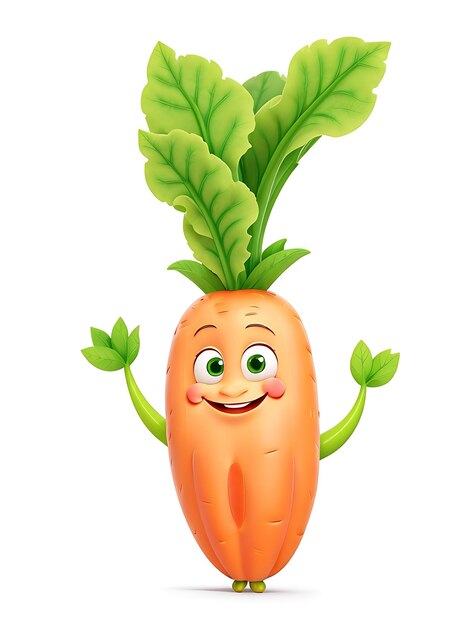 Photo cartoon carrot with a happy face
