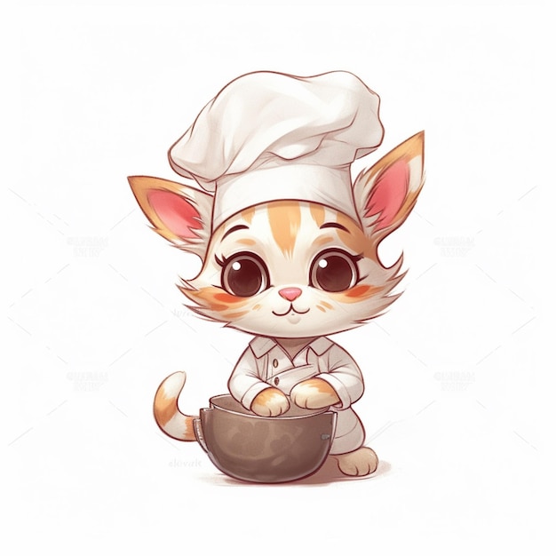 funny cat in a chef hat cooking food in the kitchen Generative AI 22081114  Stock Photo at Vecteezy