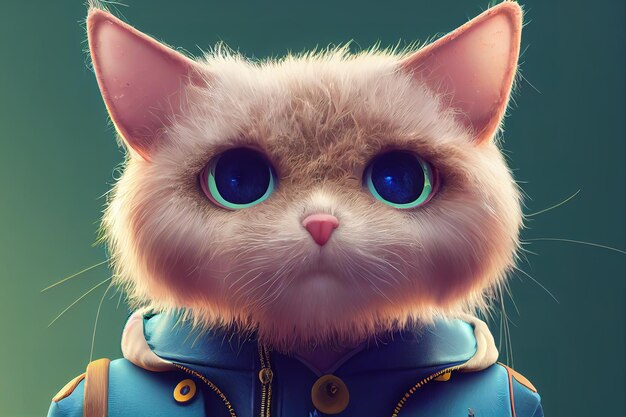 Cartoon cat closeup cute cat