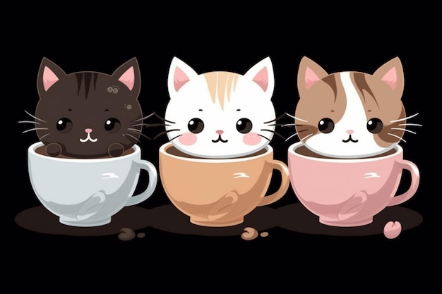 A cartoon cat in a cup with a cat inside.