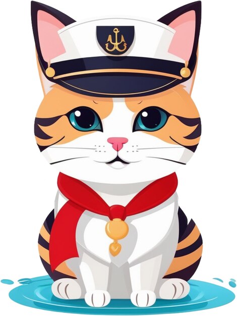 Cartoon cat sailor Character design