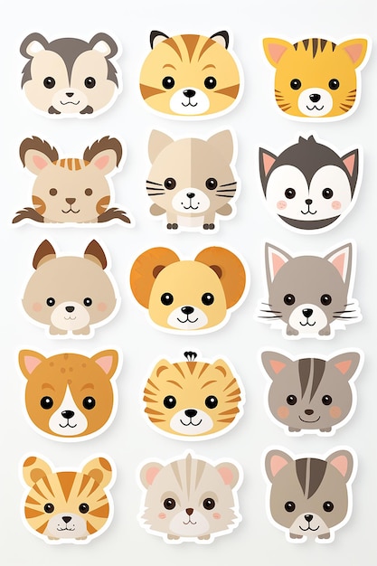 Photo cartoon cat sticker card